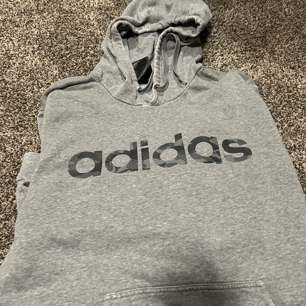 Adidas Heather Gray Pullover Hoodie